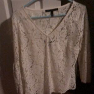 WHBM White lace top, includes white cami